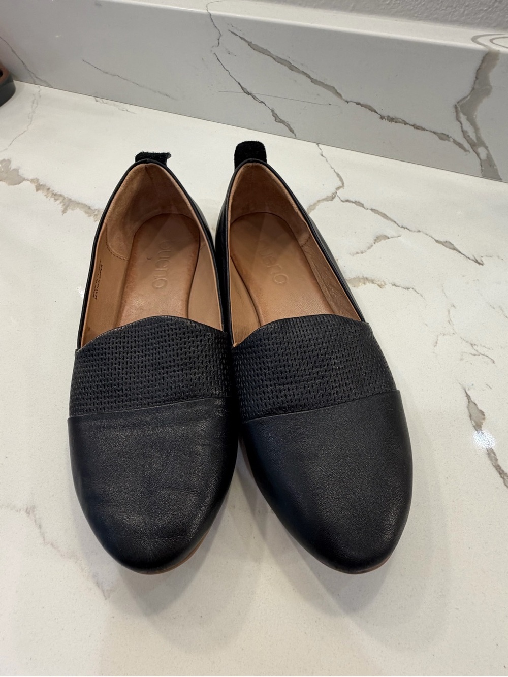 Bueno Black Slip-On Women's Loafers with Textured Upper